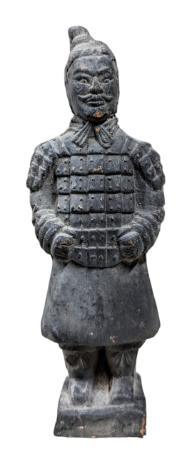 Black Terracotta Warrior Statue 12cm