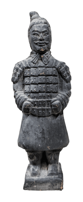 Black Terracotta Warrior Statue 12cm