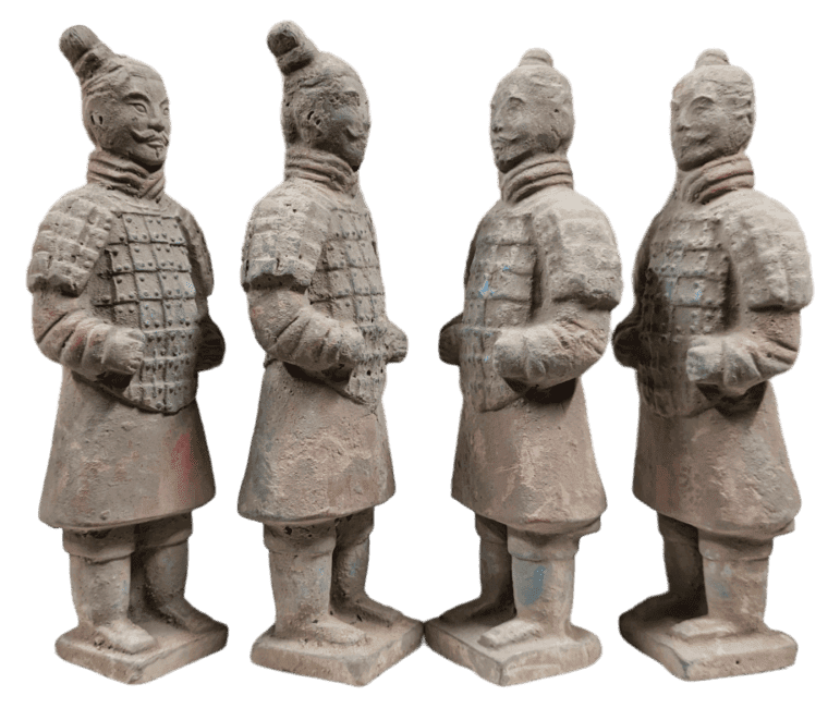 Antique Colorful Terracotta Warrior Statue 16cm X 4 pcs