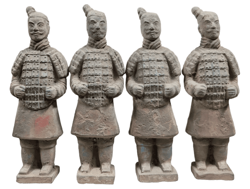 Antique Colorful Terracotta Warrior Statue 16cm X 4 pcs