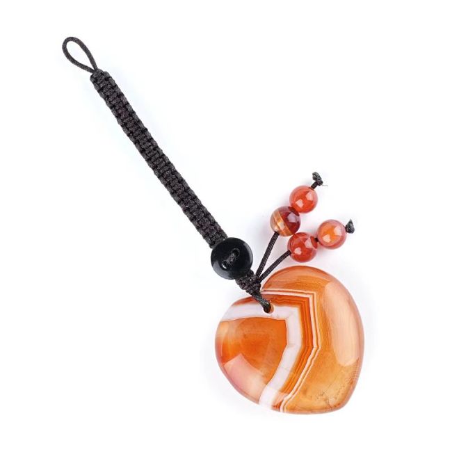 incense at Natural Tiger Eye Heart Bag Charm