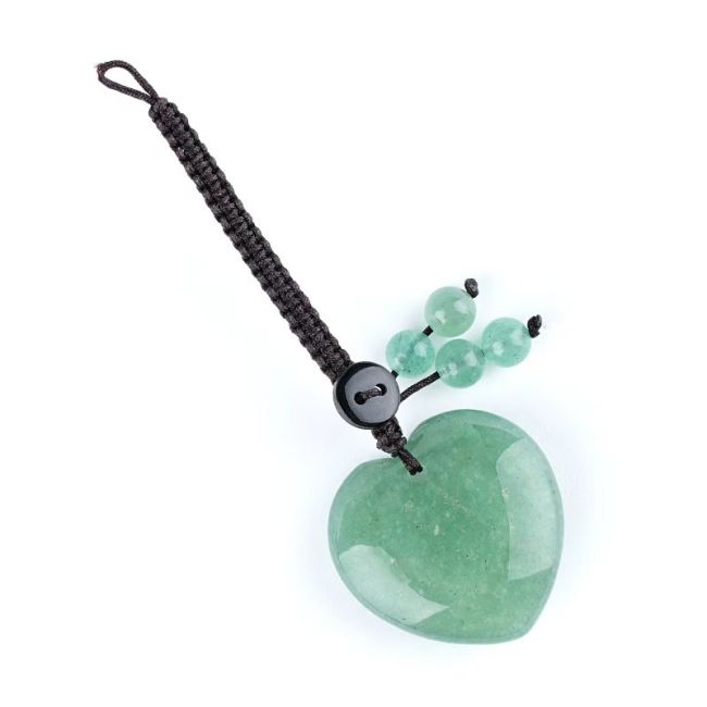 incense at Natural Green Aventurine Heart Bag Charm