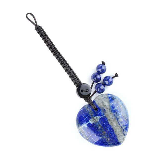 Lapis Lazuli Heart Bag Charm (A) in Natural Stone