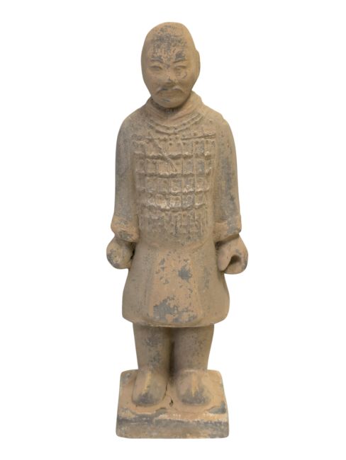 Antique Terracotta Colourful Knight Statue 20cm