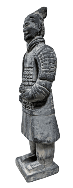 Black Warriors Statue with Armor in Terracotta 22cm