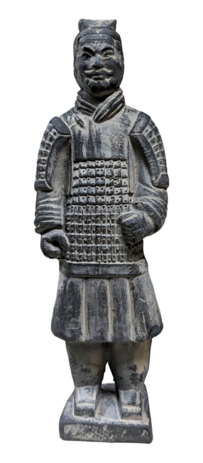 Black Warriors Statue with Armor in Terracotta 22cm