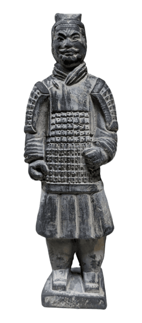 Black Warriors Statue with Armor in Terracotta 22cm