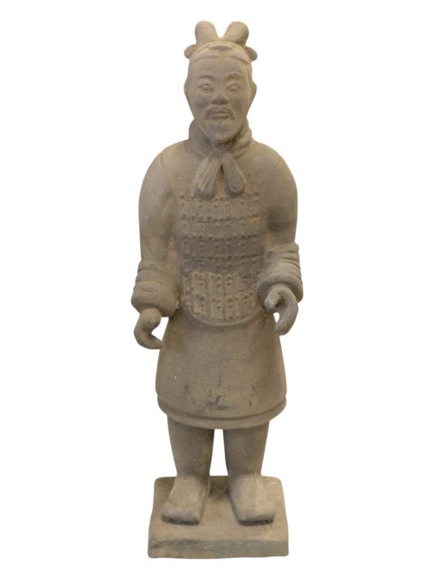 Black Terracotta General Statue 22cm