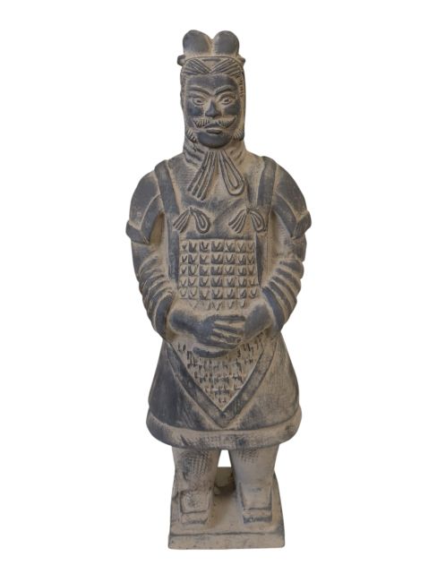 Black Terracotta General Statue 23cm