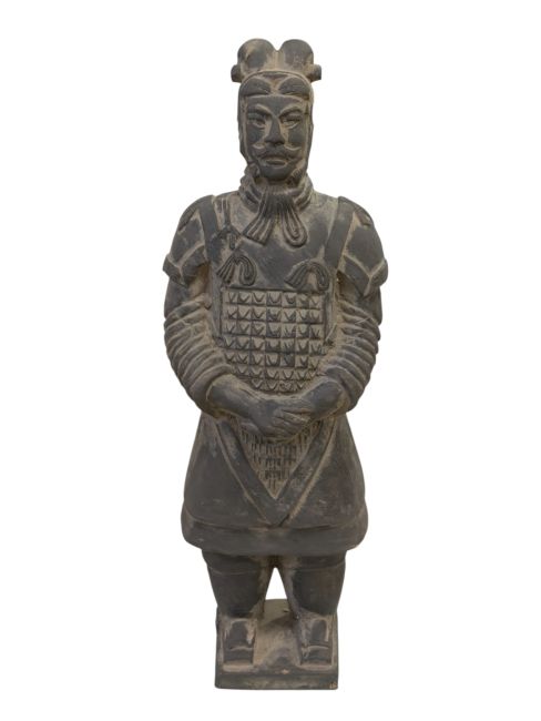 Black Terracotta Statue General 26cm