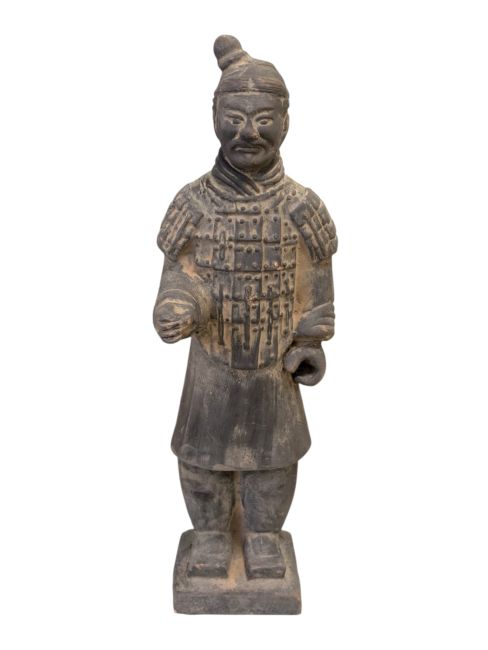 Black Terracotta Warrior Statue 25cm