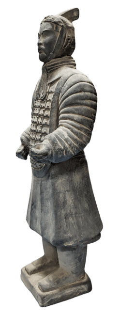 Black Warriors Statue with Armor in Terracotta 26cm