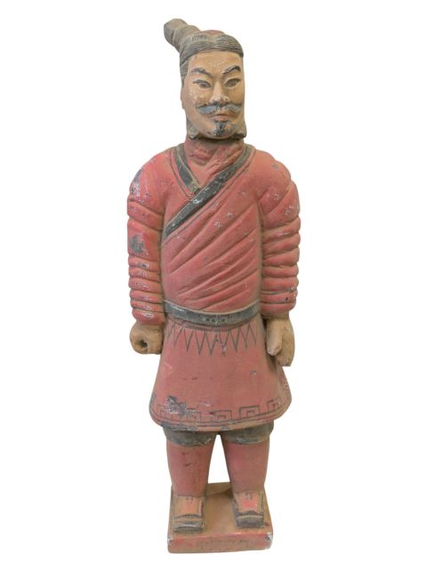 Antique Colourful Terracotta Warrior Statue 26cm