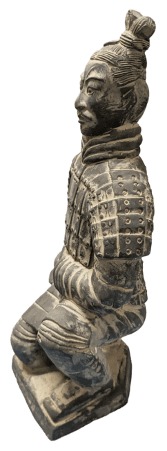 incense at Black Archer Kneeling Terracotta Statue 27.5 cm|gb