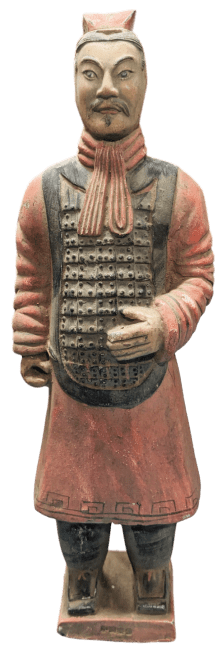 Antique Colorful Terracotta Warriors with Armor Statue 38cm