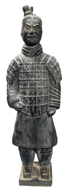 Black Terracotta Warrior Statue 50cm