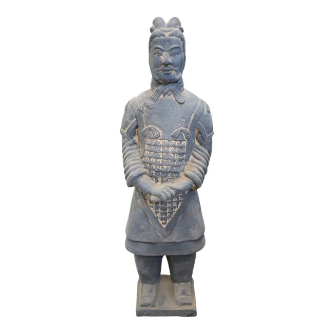 Black Terracotta General Statue 50cm