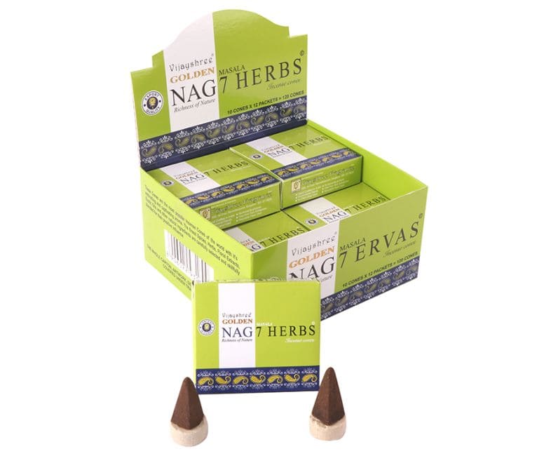 Vijayshree Golden Nag 7 Herbes cones incense