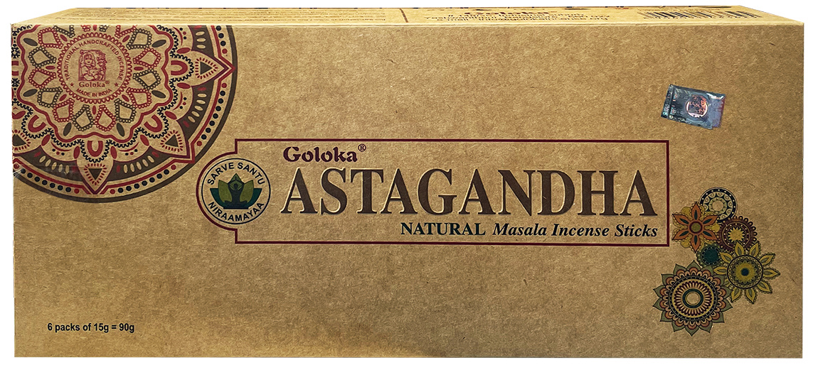 Goloka Astagandha Natural masala Incense 6x15g