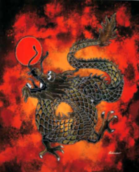 Dragon batik 45x45 cm