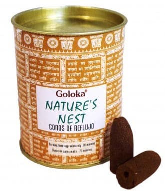 incense at Goloka Nag Champa Nature's nest cones set of 6