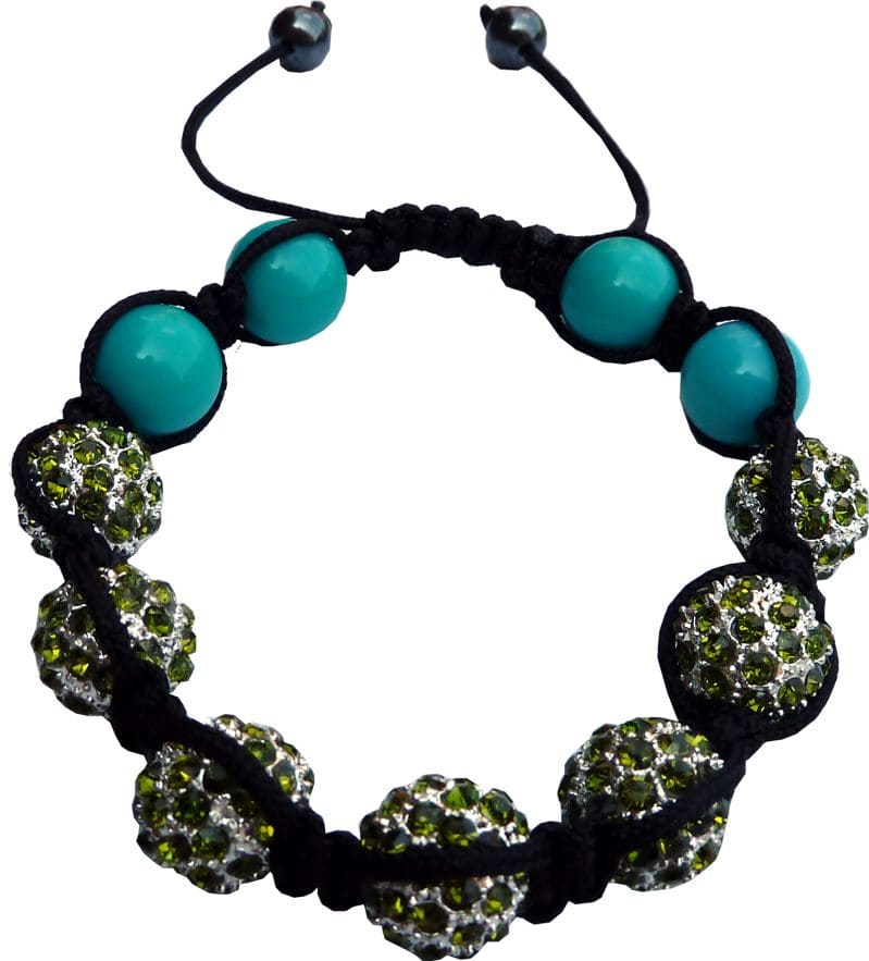 Shamballa 7 light green stones