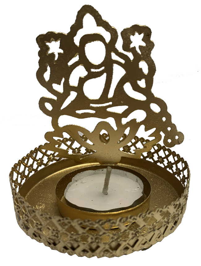 Metal candle holder Sri Laxmi color copper 8cm