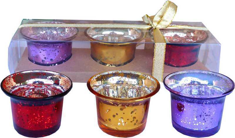 Pack of 3 Color Candle Holders 
