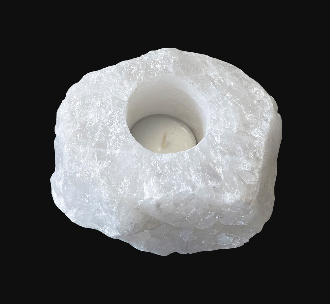 Rock crystal Rough Stone Candleholder
