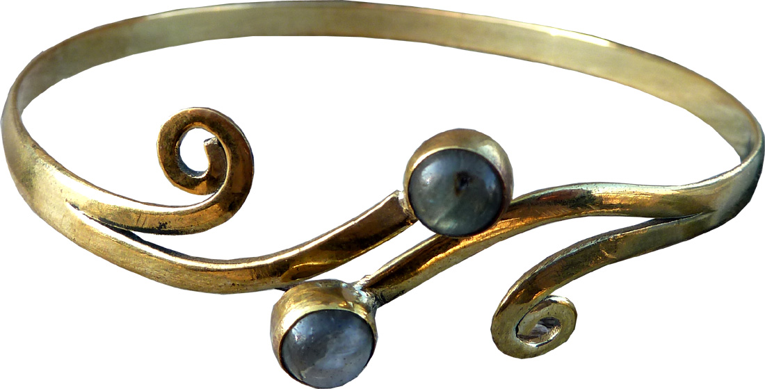 Bronze double labradorite flower bracelet
