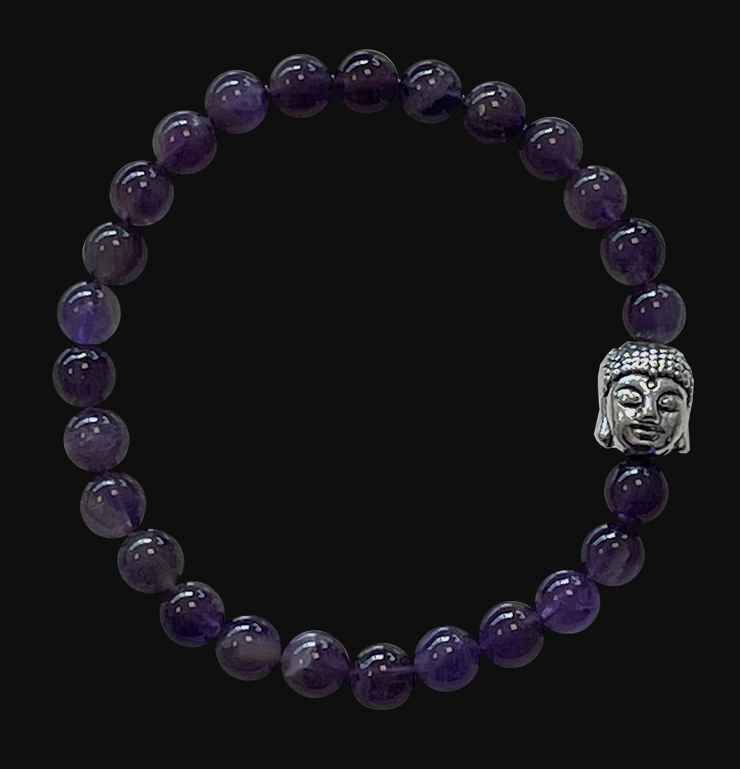 Amethyst & Buddha A 6mm pearls bracelet