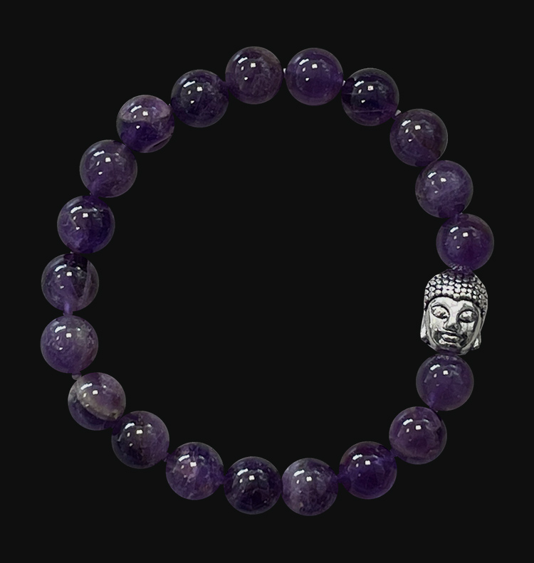 Amethyst & Buddha A 8mm pearls bracelet
