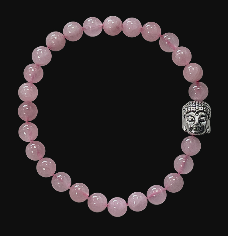 Rose Quartz & Buddha 6mm pearls bracelet