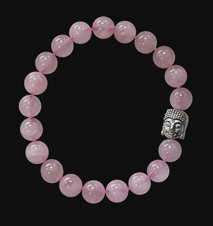 Rose Quartz & Buddha 8mm pearls bracelet