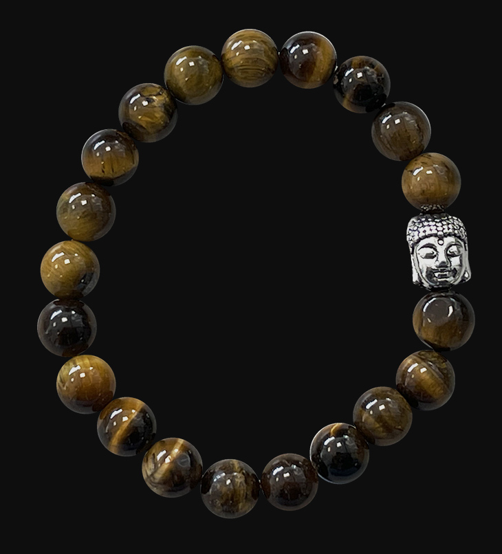 Tiger eye & Buddha A pearls bracelet 8mm