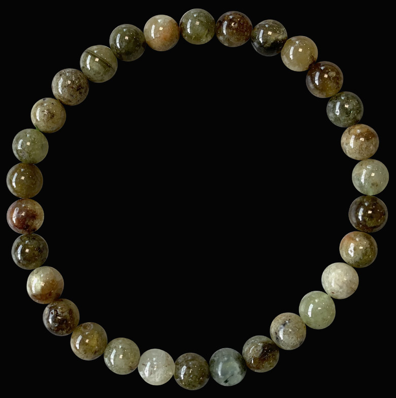 Green Grossular A Garnet  6mm pearls bracelet