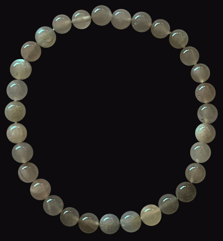 Grey Moonstone Bracelet A Beads 6mm