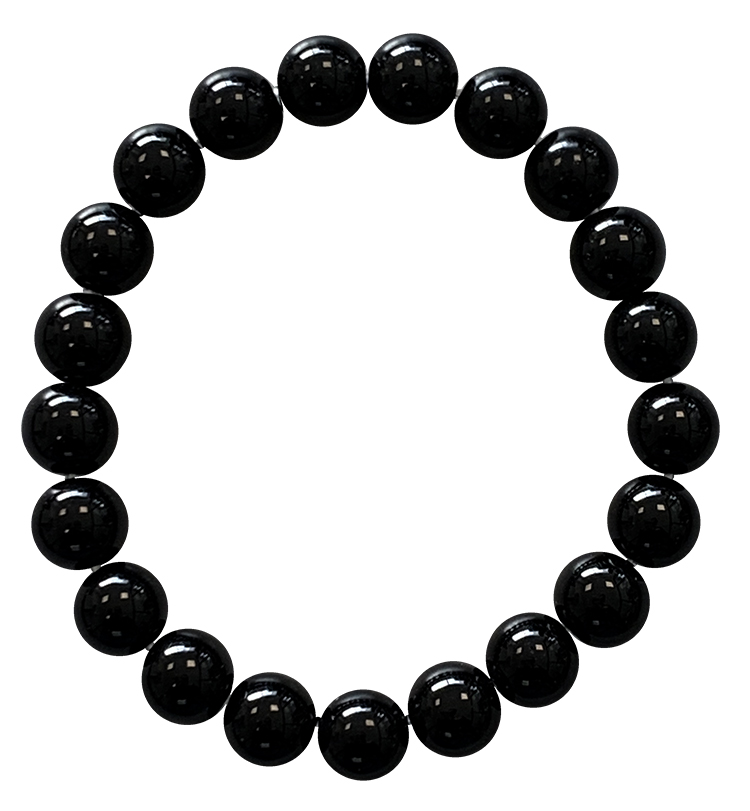 Black Obsidian A pearls bracelet 10mm