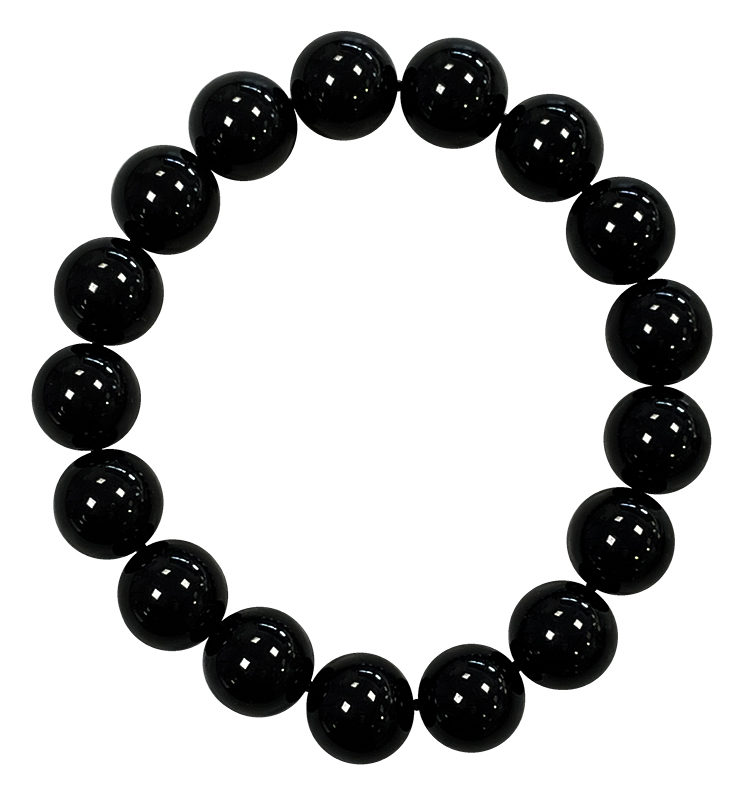 Black Obsidian A pearls bracelet 12mm