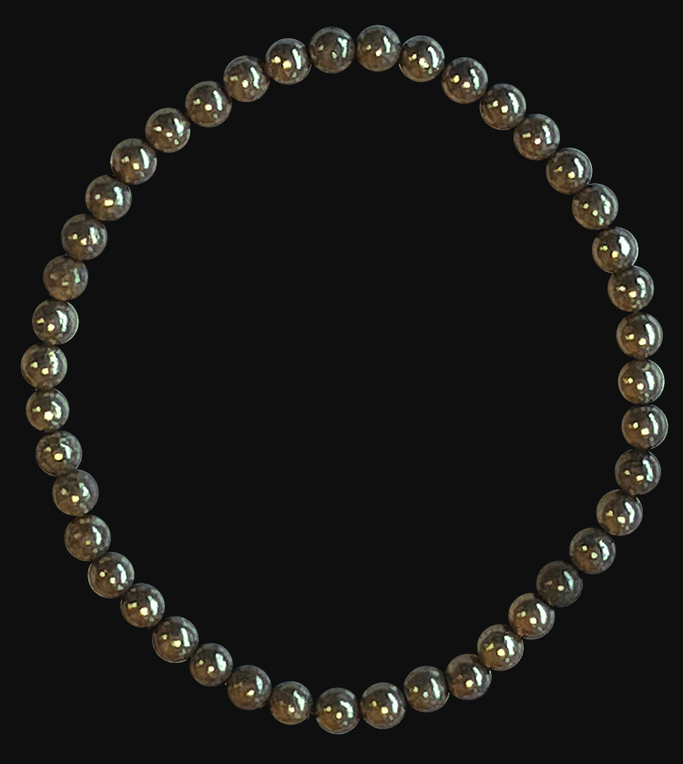 Orange Pyrite A 4mm pearls Bracelet