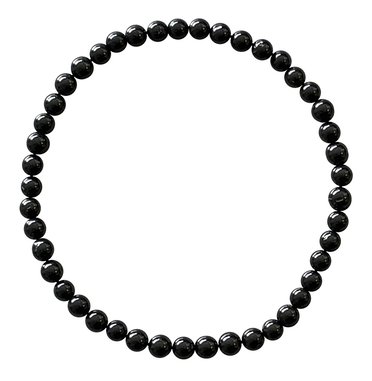 A grade black tourmaline 4mm pearls bracelet