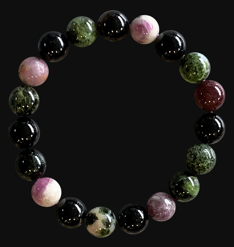 A grade multicolor turmaline 10mm pearls bracelet