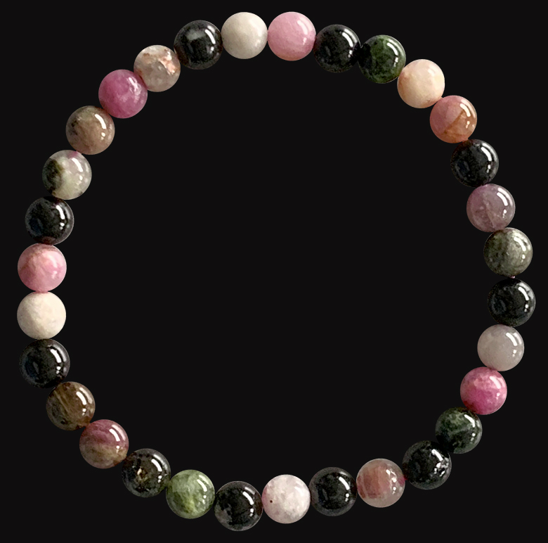 Multicolor Turmaline 6mm pearls bracelet