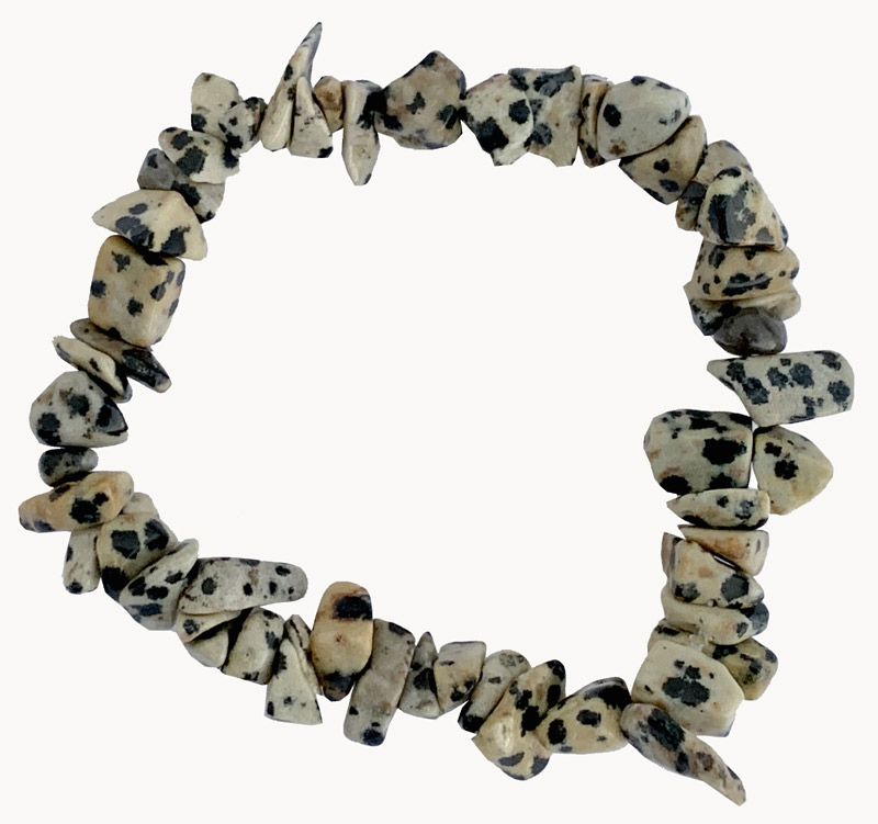 Dalmatian Jasper chips bracelet 18cm
