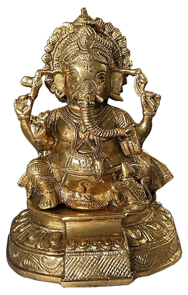 Brass sitting hindu ganesha 19cm