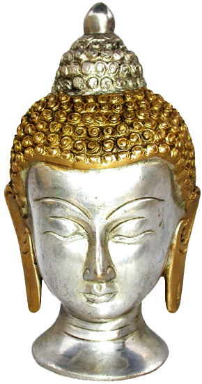 Tibetan Buddha head brass 2 colors 11cm