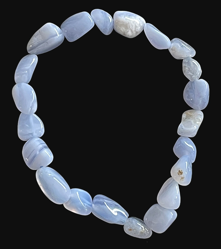 Blue chalcedony A grade tumbled stones bracelet