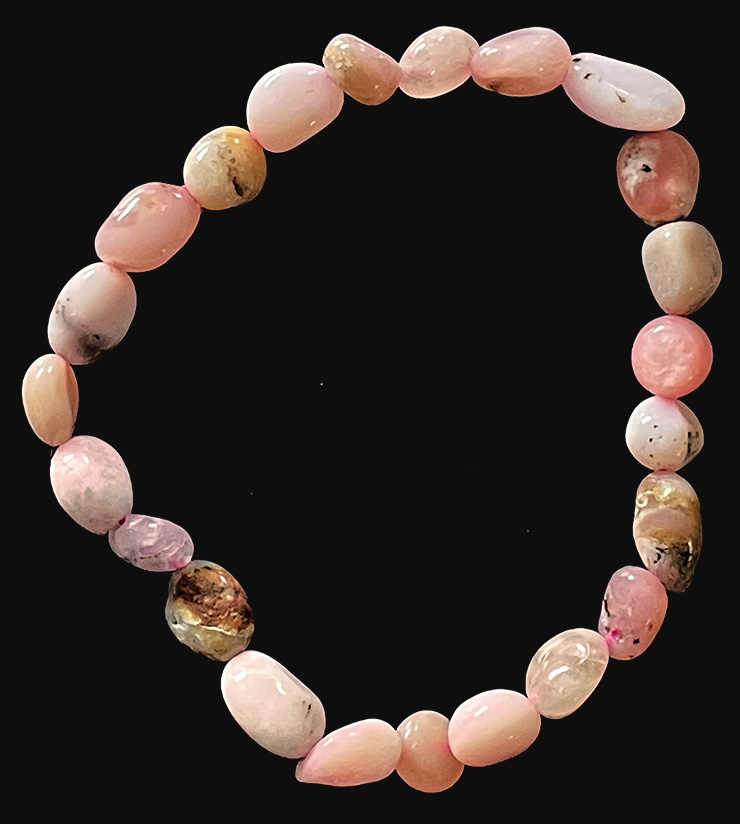 Pink Opal Bracelet tumbled stones