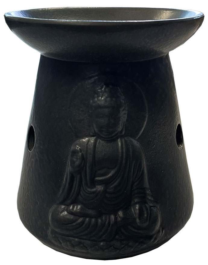 Black Buddha Ceramic Oil Burner 12cm