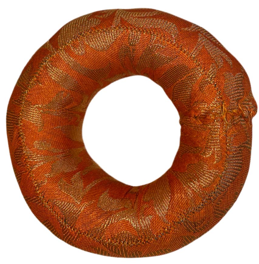 Round orange cushion for singing bowl 10cm